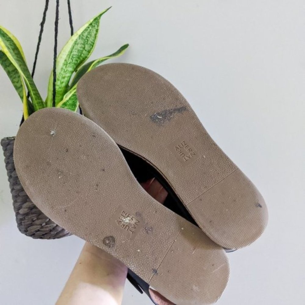 Naturalizer Billie Black Leather Platform Sandal, 11 - Picture 8 of 13